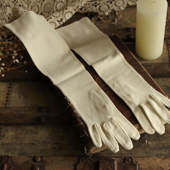 Vintage 1950s 1960s Gloves, White Opera Elbow Length - Picture 9 of 15